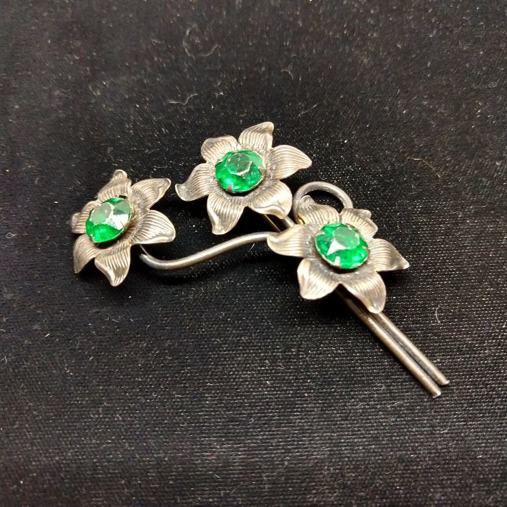 Vintage Sterling Brooch/Pendant Screwback Earrings - Picture 3 of 8